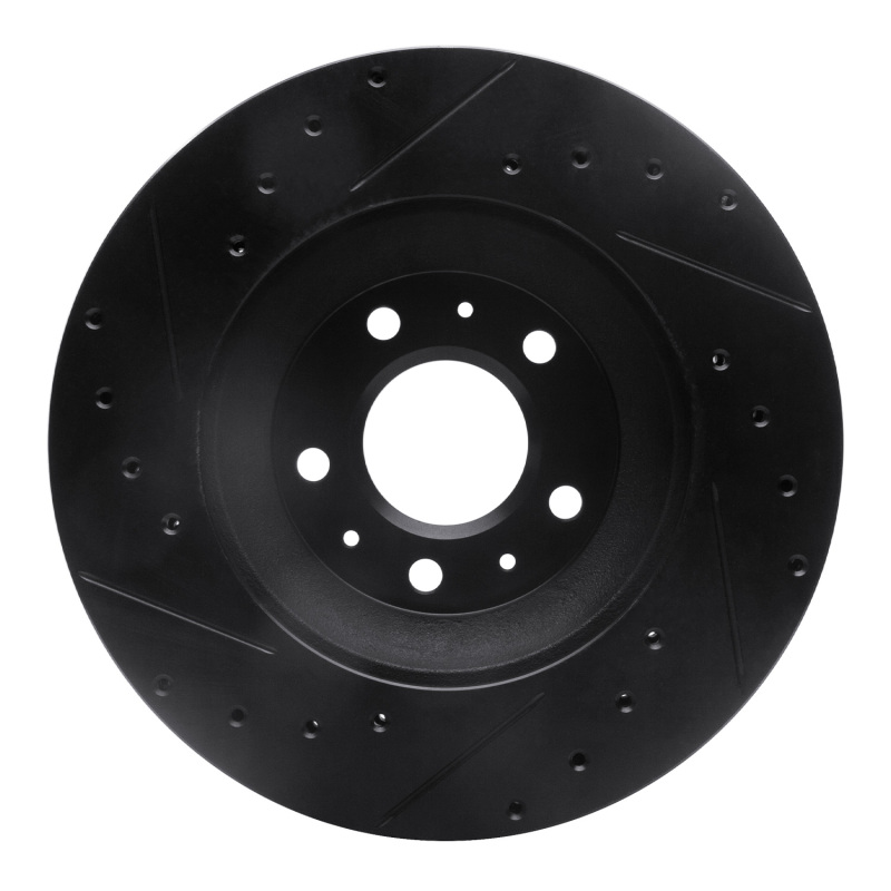 Cadillac CTS Brake Rotor (1) - Front Right - R1 Concepts - Drilled & Slotted - Black - `04-`08